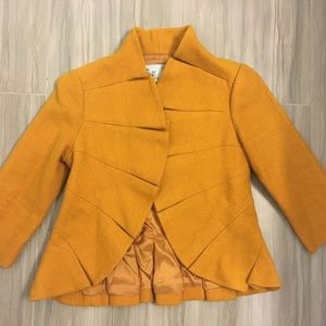 Anthropologie Tabitha Mustard Yellow Wool Jacket